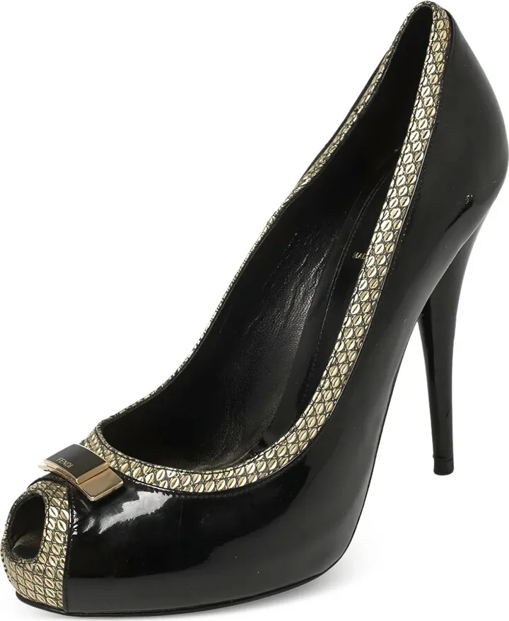 130mm Leather Heeled Pumps - Image 2