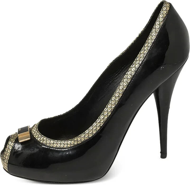 130mm Leather Heeled Pumps