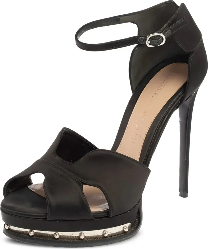 130mm Leather Heeled Sandals - Image 2
