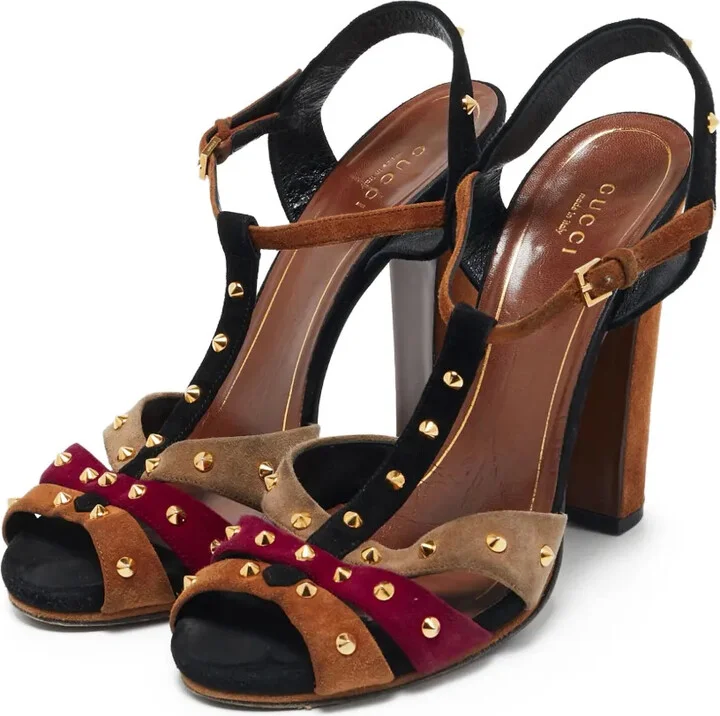 130mm Leather Heeled Sandals - Image 2
