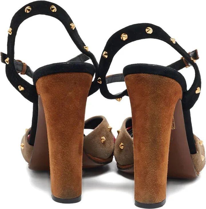 130mm Leather Heeled Sandals - Image 3