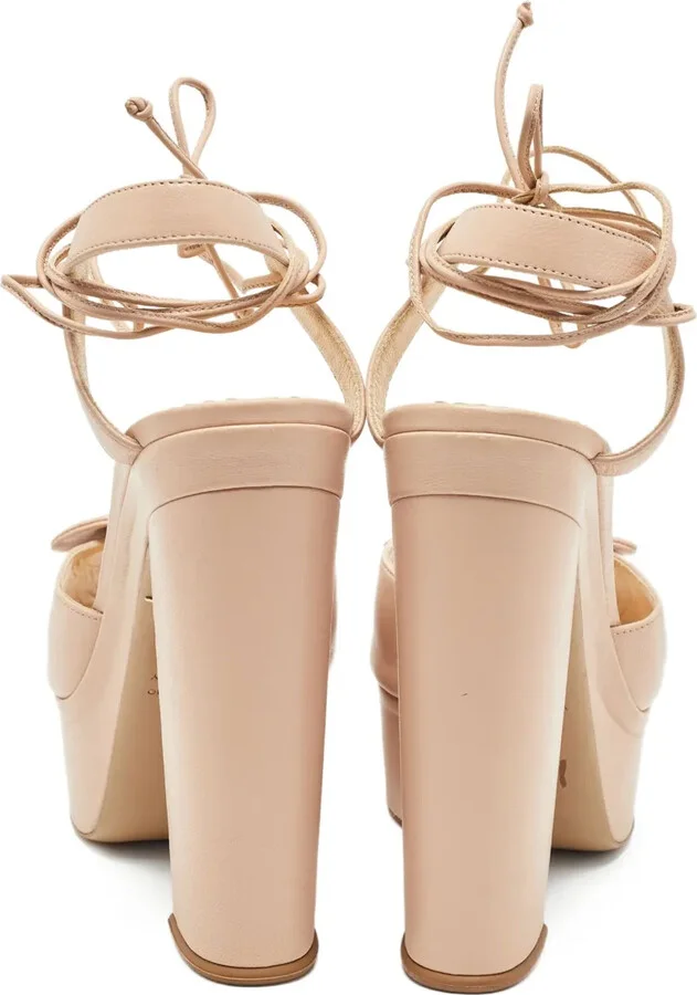 130mm Leather Heeled Sandals - Image 2