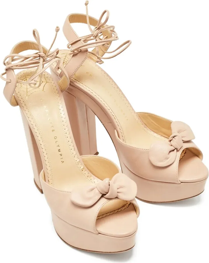 130mm Leather Heeled Sandals - Image 3