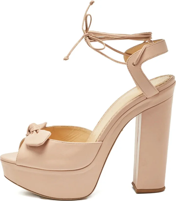130mm Leather Heeled Sandals