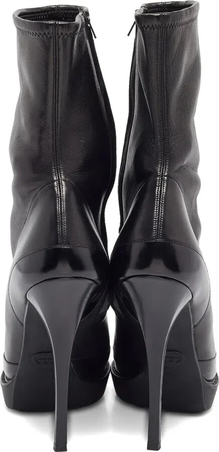 130mm Leather Platform Boots - Image 3