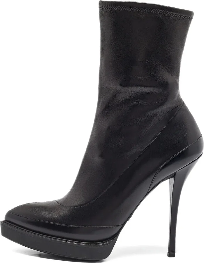 130mm Leather Platform Boots