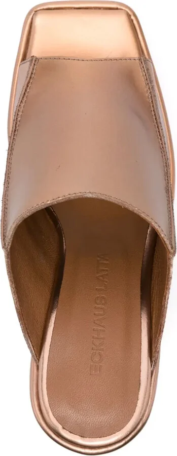 130mm Leather Platform Sandals - Image 4
