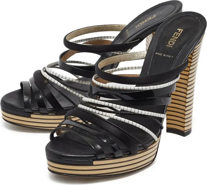 130mm Leather Platform Sandals - Image 2