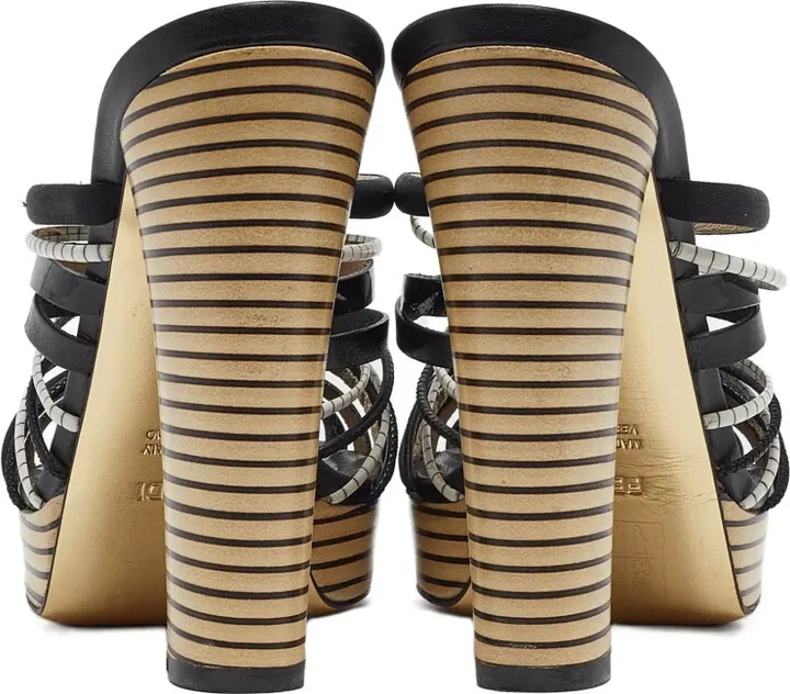 130mm Leather Platform Sandals - Image 3
