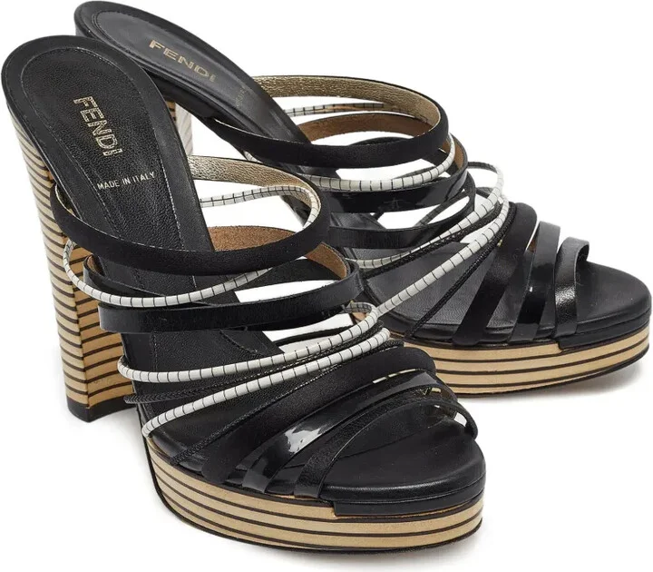 130mm Leather Platform Sandals - Image 5