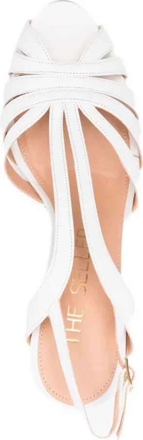 130mm Leather Platform Sandals - Image 4