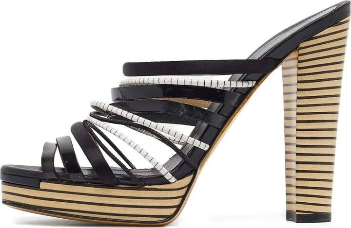 130mm Leather Platform Sandals