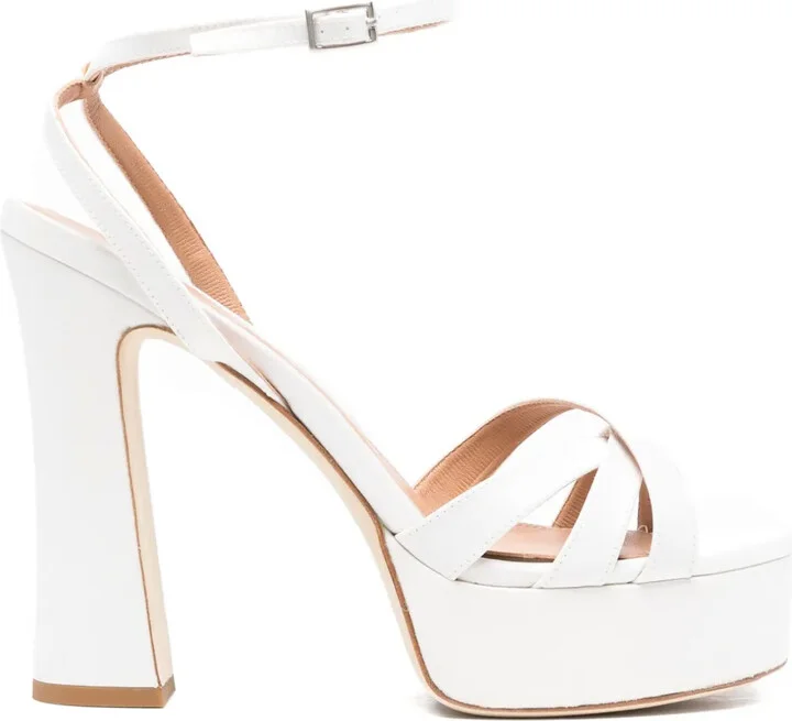 130mm Leather Platform Sandals