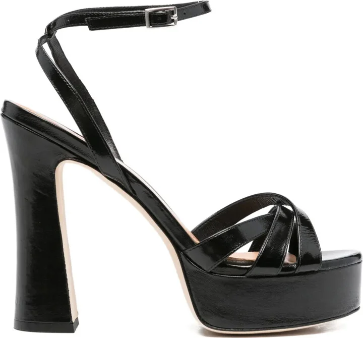130mm Leather Platform Sandals