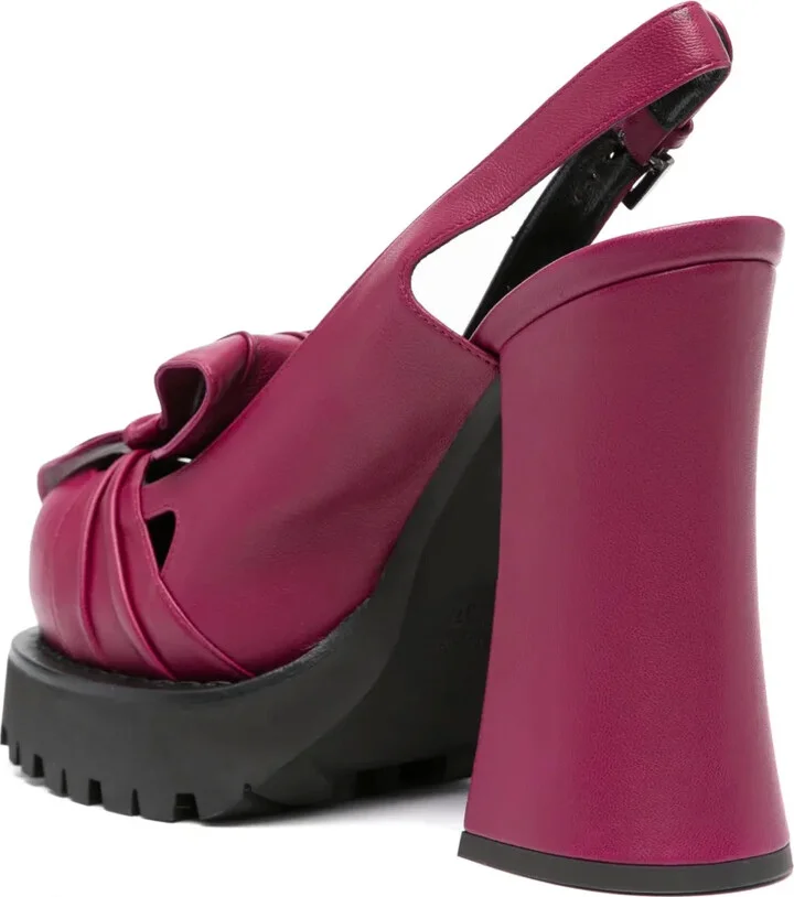 130mm Leather Slingback Pumps - Image 3