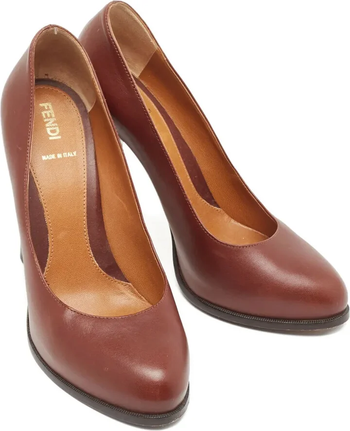 130mm Leather Striped-Heel Pumps - Image 3