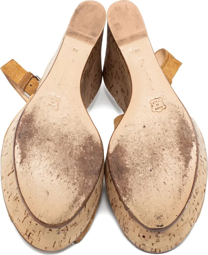 130mm Leather Wedge Sandals - Image 5