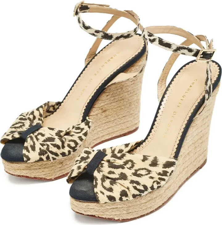 130mm Leopard-Print Wedge Sandals - Image 2