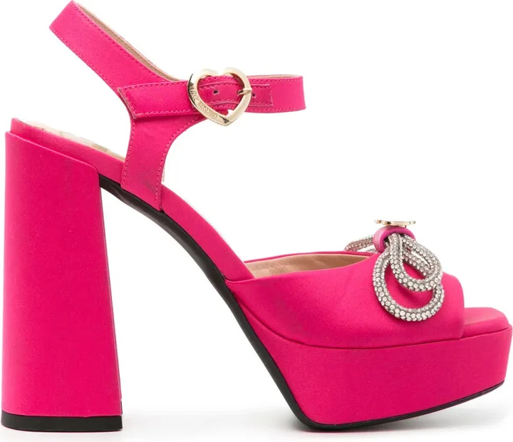 130mm Logo-Plaque Bow Sandals
