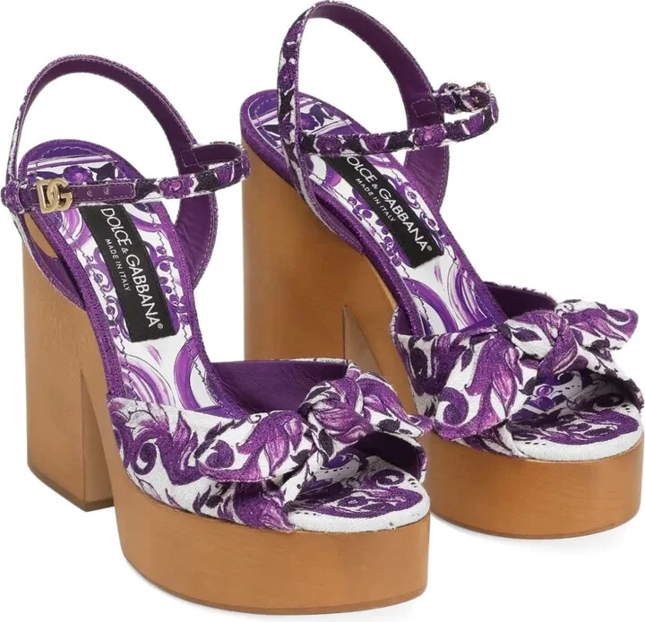 130mm Majolica-print sandals - Image 2