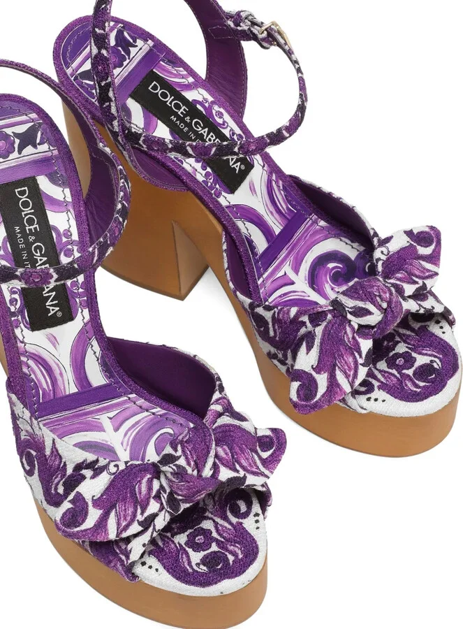 130mm Majolica-print sandals - Image 4