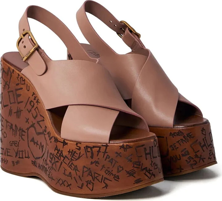 130mm Maxime cross-strap wedge sandals - Image 2
