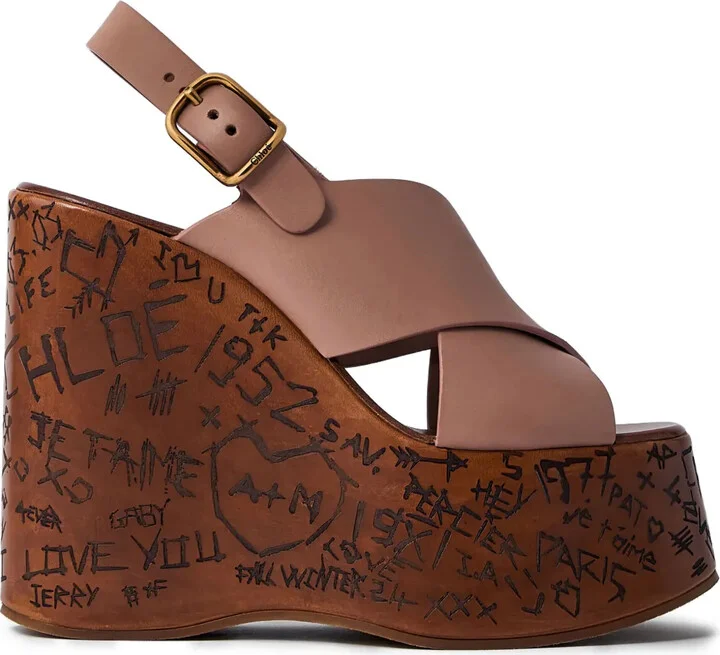 130mm Maxime cross-strap wedge sandals