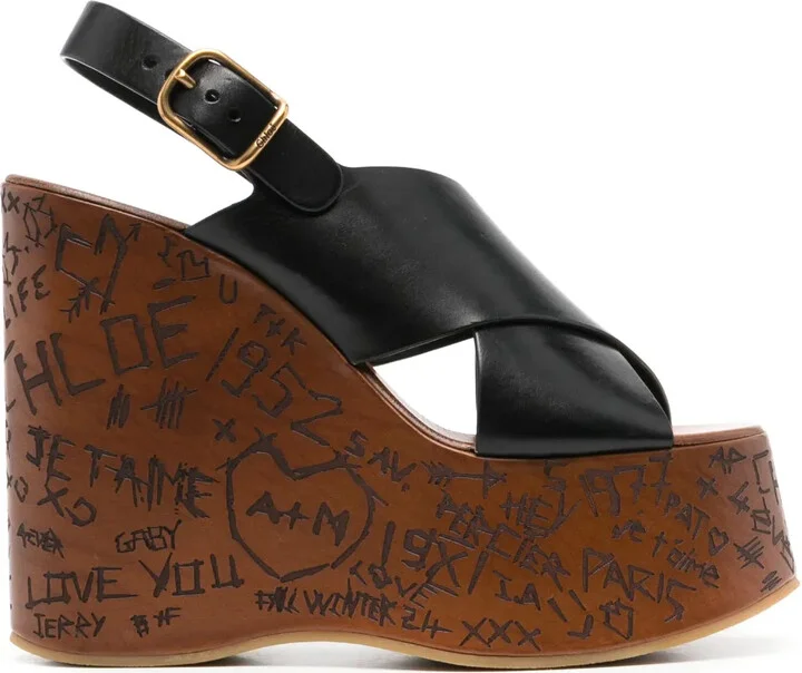 130mm Maxime wedge sandals
