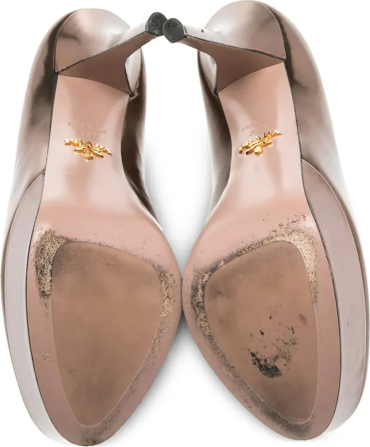 130mm Metallic-Effect Leather Pumps - Image 5