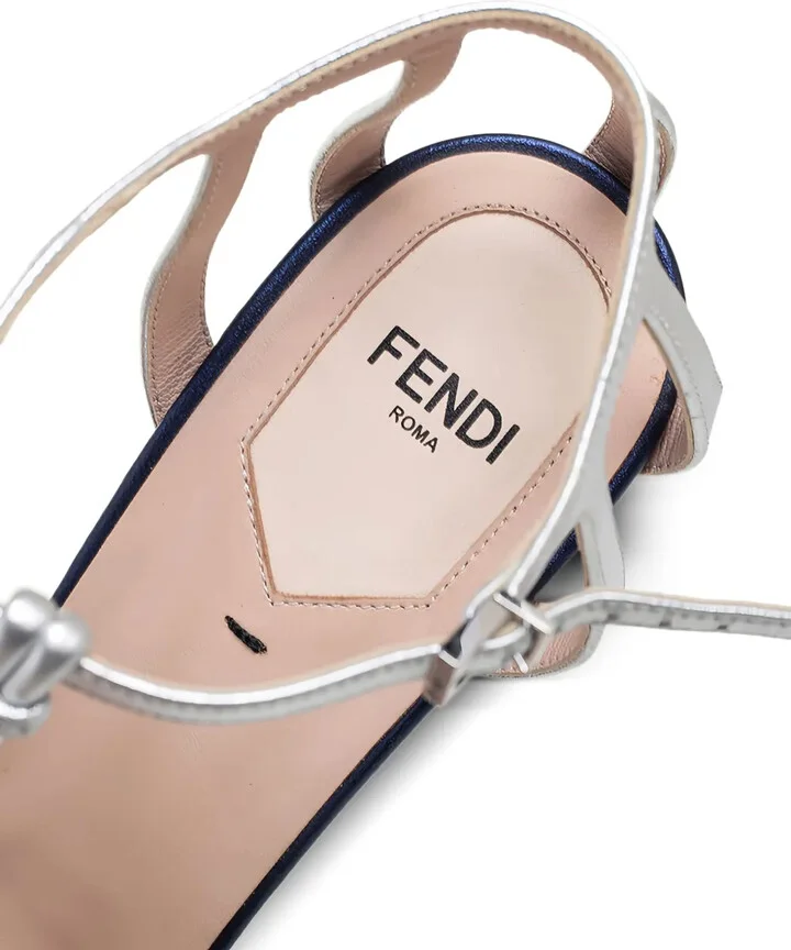 130mm Metallic-Effect Leather Sandals - Image 4