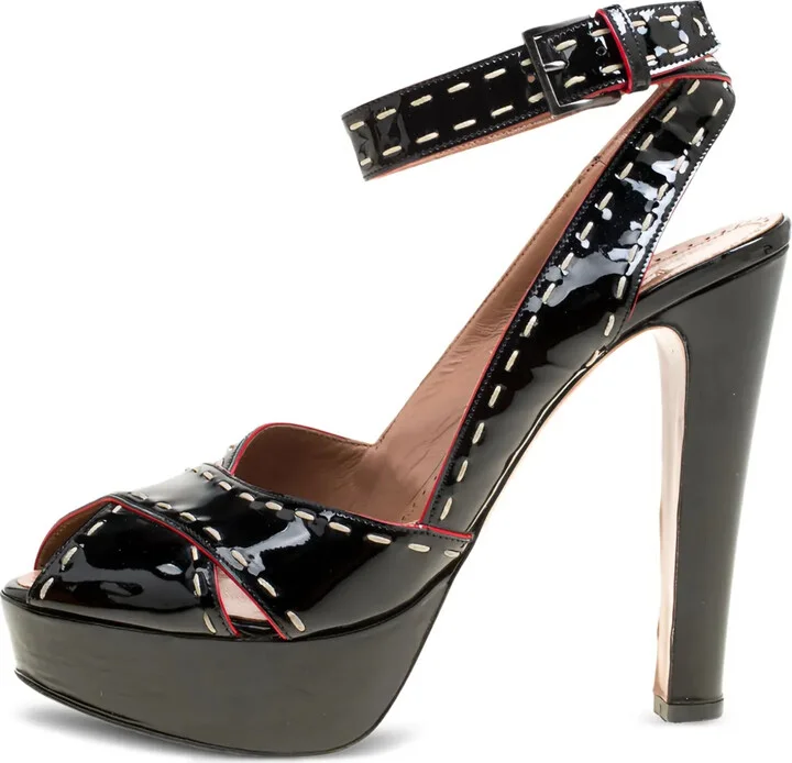 130mm Patent-Finish Heeled Sandals