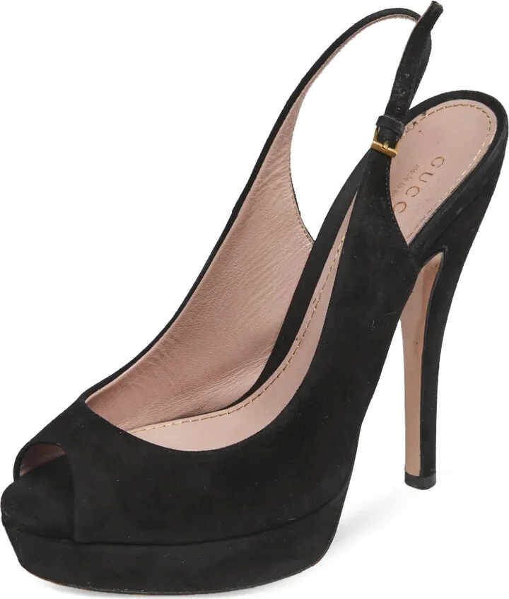 130mm Peep-Toe Slingback Pumps - Image 2