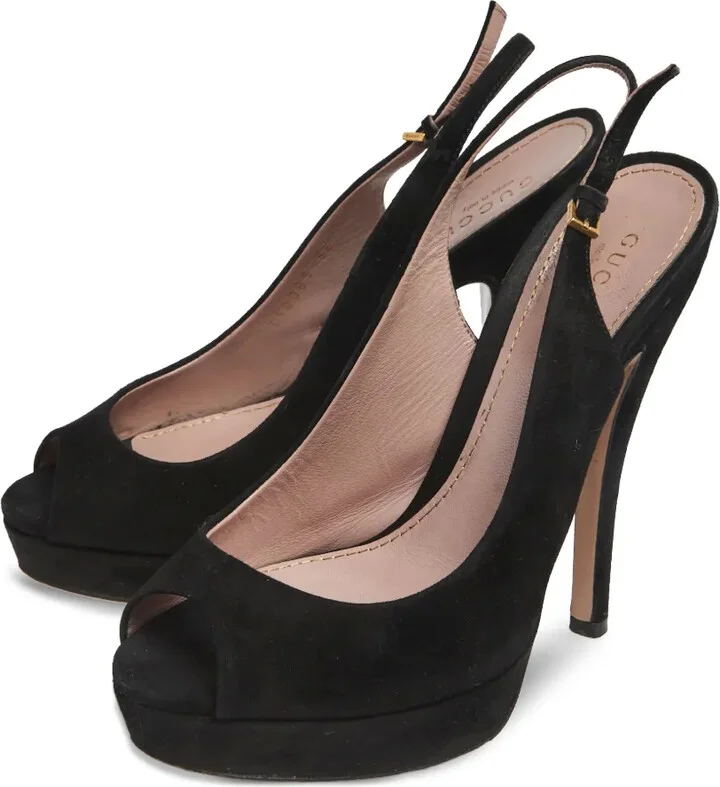 130mm Peep-Toe Slingback Pumps - Image 3