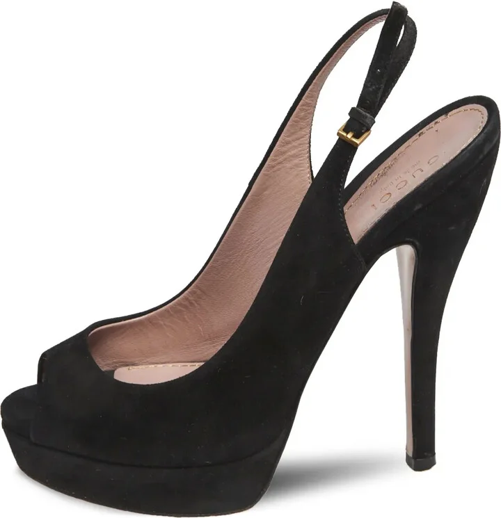 130mm Peep-Toe Slingback Pumps