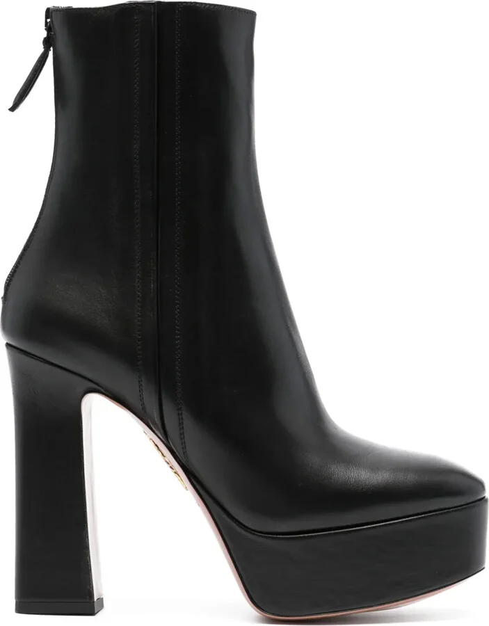 130mm Platform Leather Boots
