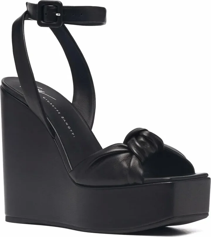 130mm Platform Leather Sandals - Image 2