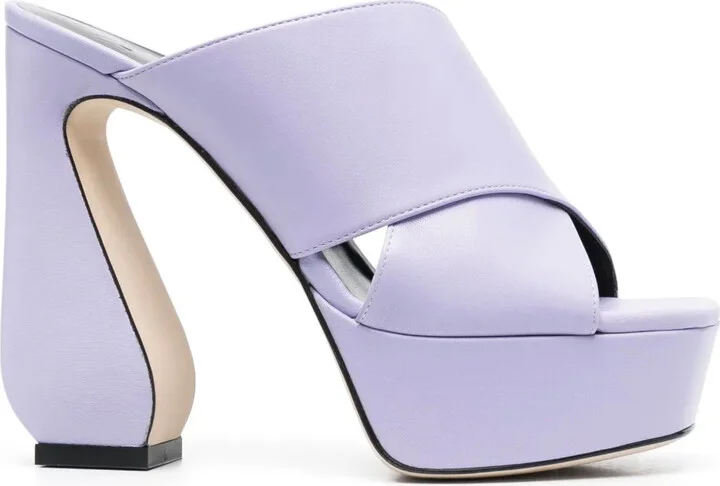 130mm Platform Leather Sandals