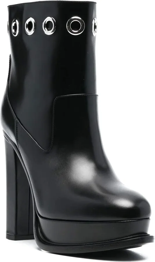 130mm Platform-Sole Eyelet Boots - Image 2