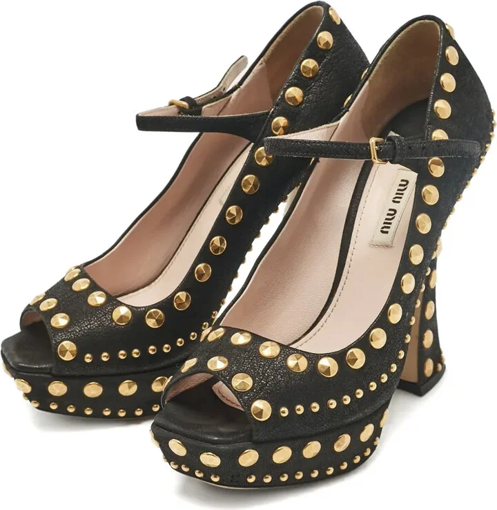 130mm Platform Studded Pumps - Image 3