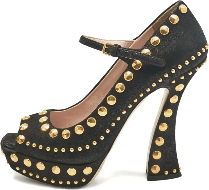 130mm Platform Studded Pumps