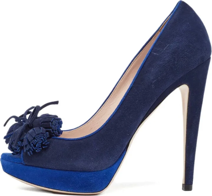 130mm Platform Tassel-Embellished Pumps