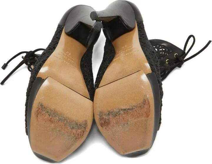 130MM pre-owned lace platform booties - Image 5