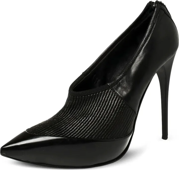130mm Ribbed-Detail Pointed-Toe Pumps - Image 2