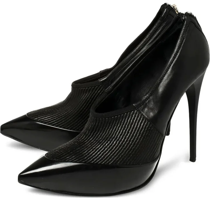 130mm Ribbed-Detail Pointed-Toe Pumps - Image 3