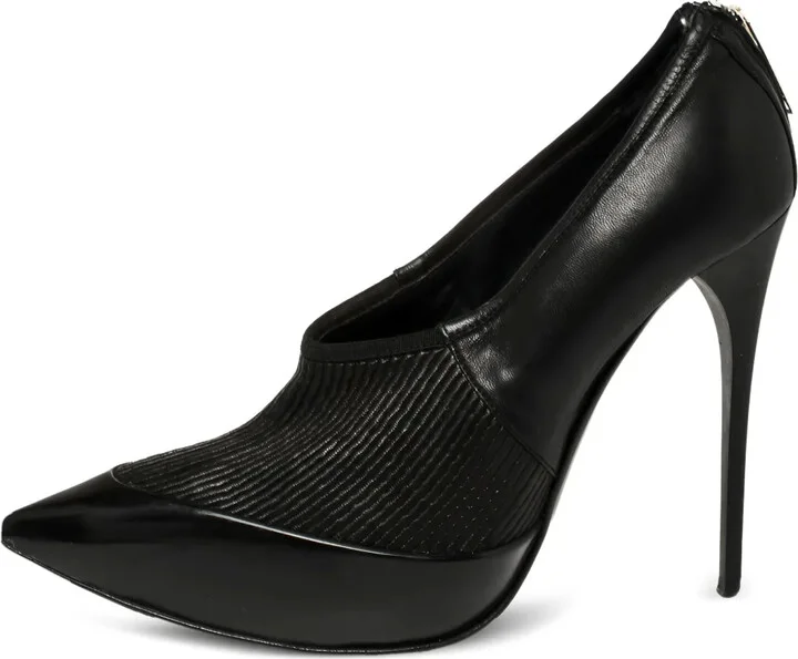 130mm Ribbed-Detail Pointed-Toe Pumps