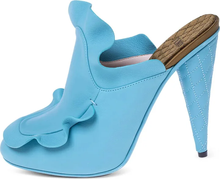 130mm Ruffled Mules