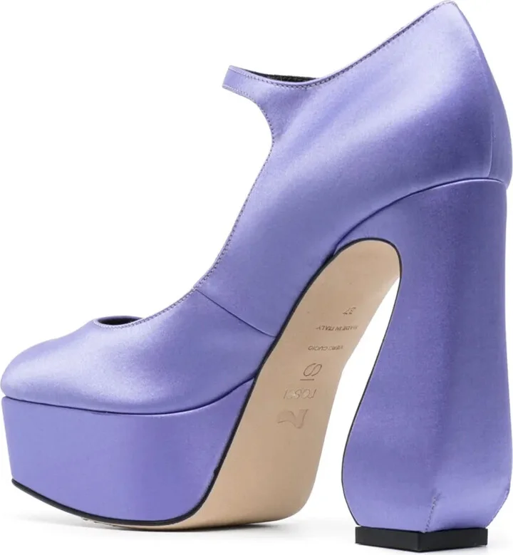 130mm Satin Platform Pumps - Image 3