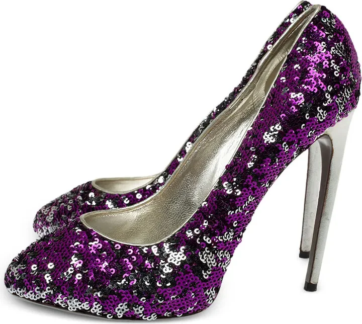 130mm Sequin-Embellished Pumps - Image 3