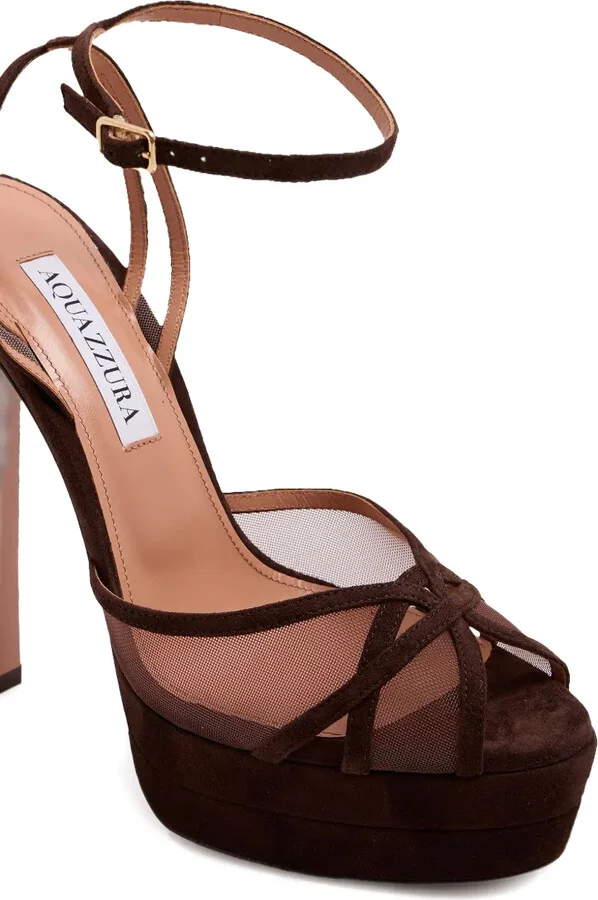 130mm Shear Plateau platform mesh-panel heeled sandals - Image 4