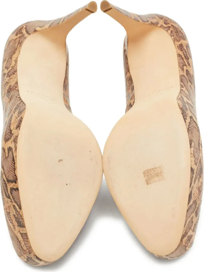 130mm Snakeskin-Print Platform Heels - Image 5